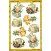 Floral Teacups Scraps ~ England